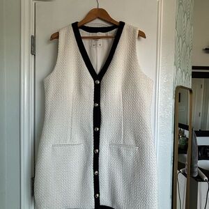 Madewell black and white sleeveless shift dress size 14